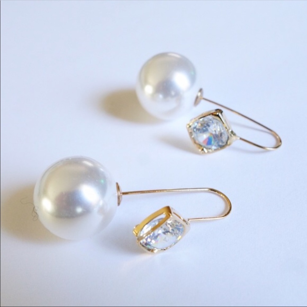 Crystal Thread Pearl Earrings